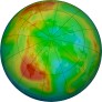 Arctic ozone map for 2022-01-19